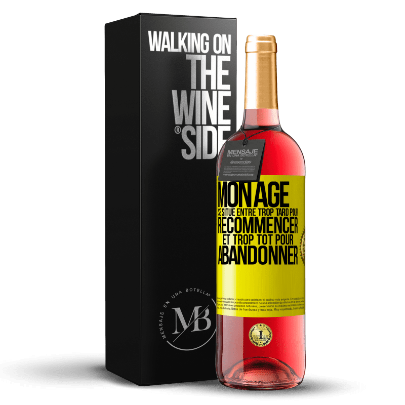 29,95 € Envoi gratuit | Vin rosé Édition ROSÉ Mon âge se situe entre... Trop tard pour recommencer et trop tôt pour abandonner Étiquette Jaune. Étiquette personnalisable Vin jeune Récolte 2024 Tempranillo