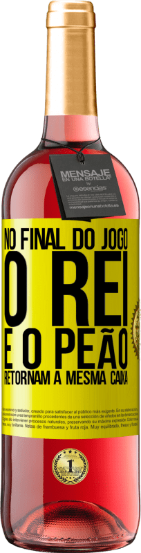 29,95 € Envio grátis | Vinho rosé Edição ROSÉ No final do jogo, o rei e o peão retornam à mesma caixa Etiqueta Amarela. Etiqueta personalizável Vinho jovem Colheita 2025 Tempranillo