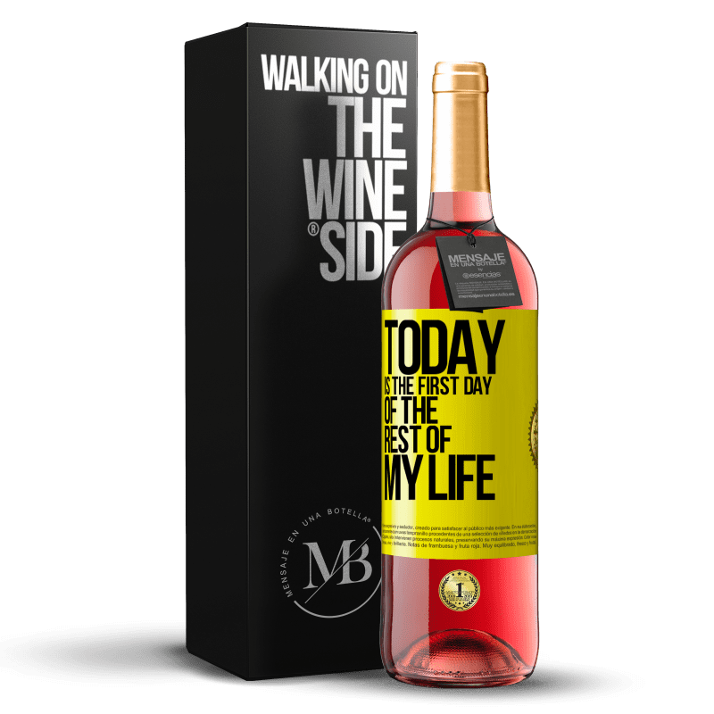 29,95 € Free Shipping | Rosé Wine ROSÉ Edition Today is the first day of the rest of my life Yellow Label. Customizable label Young wine Harvest 2022 Tempranillo