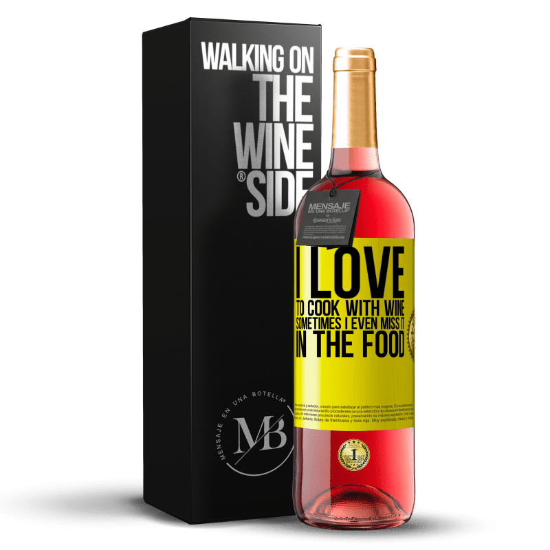 29,95 € Free Shipping | Rosé Wine ROSÉ Edition I love to cook with wine. Sometimes I even miss it in the food Yellow Label. Customizable label Young wine Harvest 2022 Tempranillo