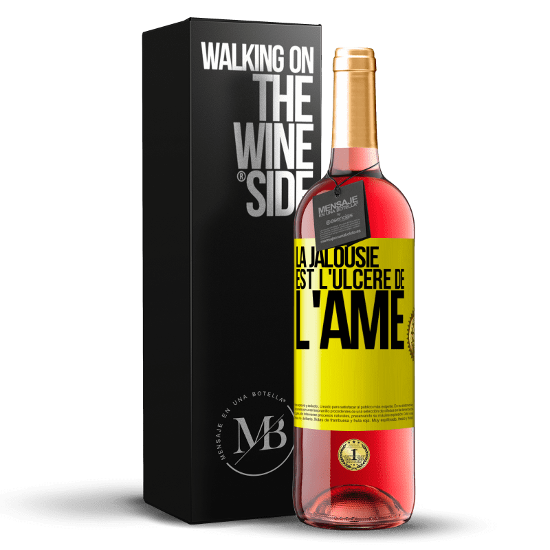29,95 € Envoi gratuit | Vin rosé Édition ROSÉ La jalousie est l'ulcère de l'âme Étiquette Jaune. Étiquette personnalisable Vin jeune Récolte 2023 Tempranillo