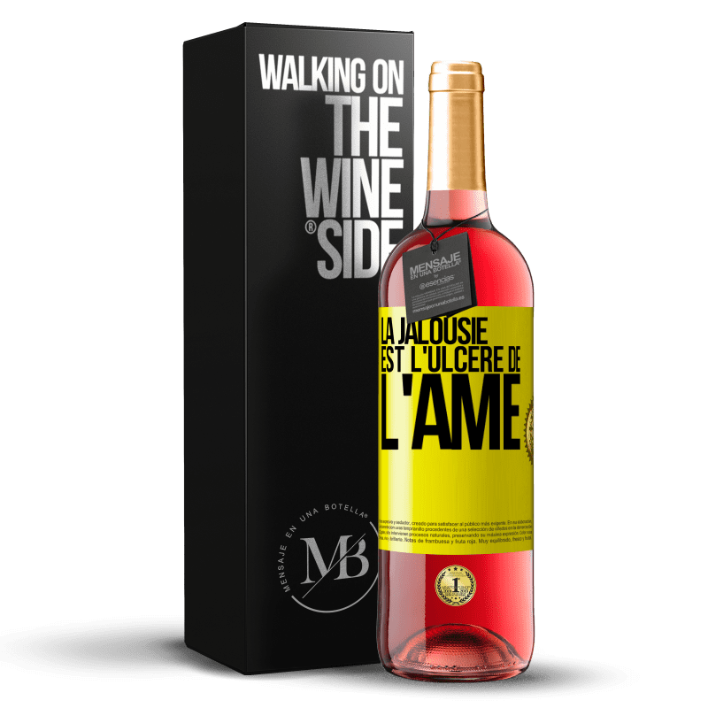 29,95 € Envoi gratuit | Vin rosé Édition ROSÉ La jalousie est l'ulcère de l'âme Étiquette Jaune. Étiquette personnalisable Vin jeune Récolte 2024 Tempranillo