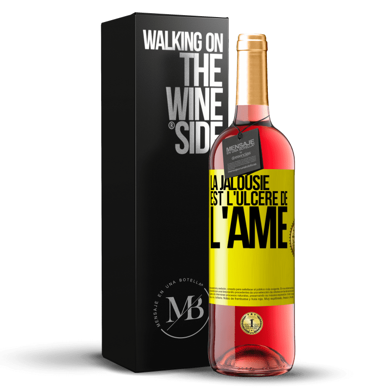 29,95 € Envoi gratuit | Vin rosé Édition ROSÉ La jalousie est l'ulcère de l'âme Étiquette Jaune. Étiquette personnalisable Vin jeune Récolte 2025 Tempranillo