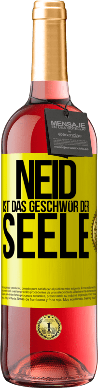 29,95 € | Roséwein ROSÉ Ausgabe Neid ist das Geschwür der Seele Gelbes Etikett. Anpassbares Etikett Junger Wein Ernte 2023 Tempranillo