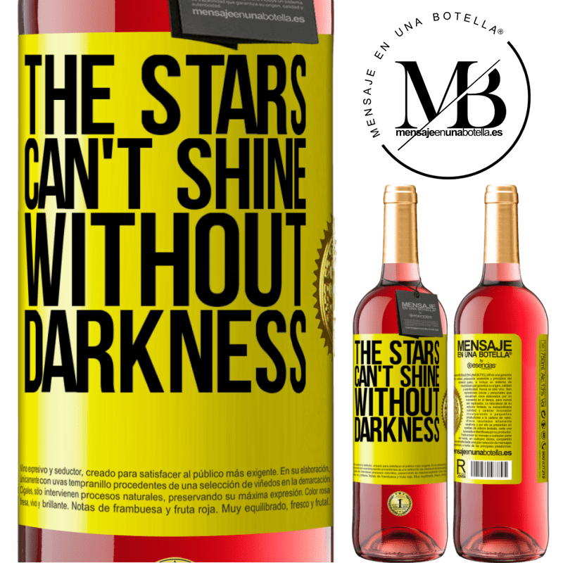 29,95 € Free Shipping | Rosé Wine ROSÉ Edition The stars can't shine without darkness Yellow Label. Customizable label Young wine Harvest 2021 Tempranillo