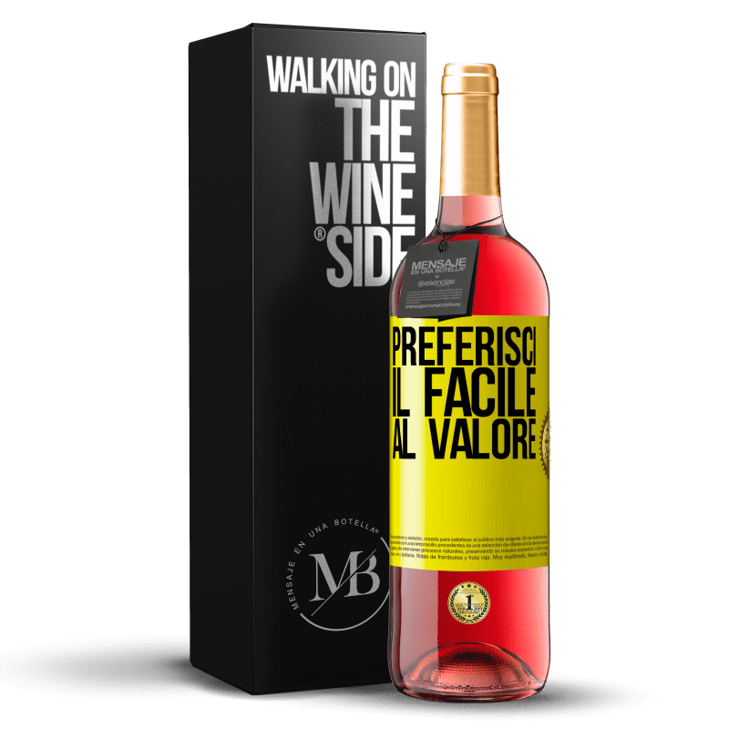 29,95 € Spedizione Gratuita | Vino rosato Edizione ROSÉ Preferisci il facile al valore Etichetta Gialla. Etichetta personalizzabile Vino giovane Raccogliere 2024 Tempranillo