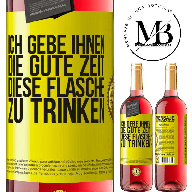 29,95 € Kostenloser Versand | Roséwein ROSÉ Ausgabe Ich schenken dir den schönen Moment, den wir verbringen werden, um diese Flasche zu trinken Gelbes Etikett. Anpassbares Etikett Junger Wein Ernte 2023 Tempranillo