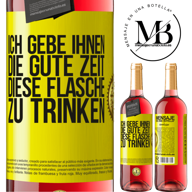 29,95 € Kostenloser Versand | Roséwein ROSÉ Ausgabe Ich schenken dir den schönen Moment, den wir verbringen werden, um diese Flasche zu trinken Gelbes Etikett. Anpassbares Etikett Junger Wein Ernte 2025 Tempranillo