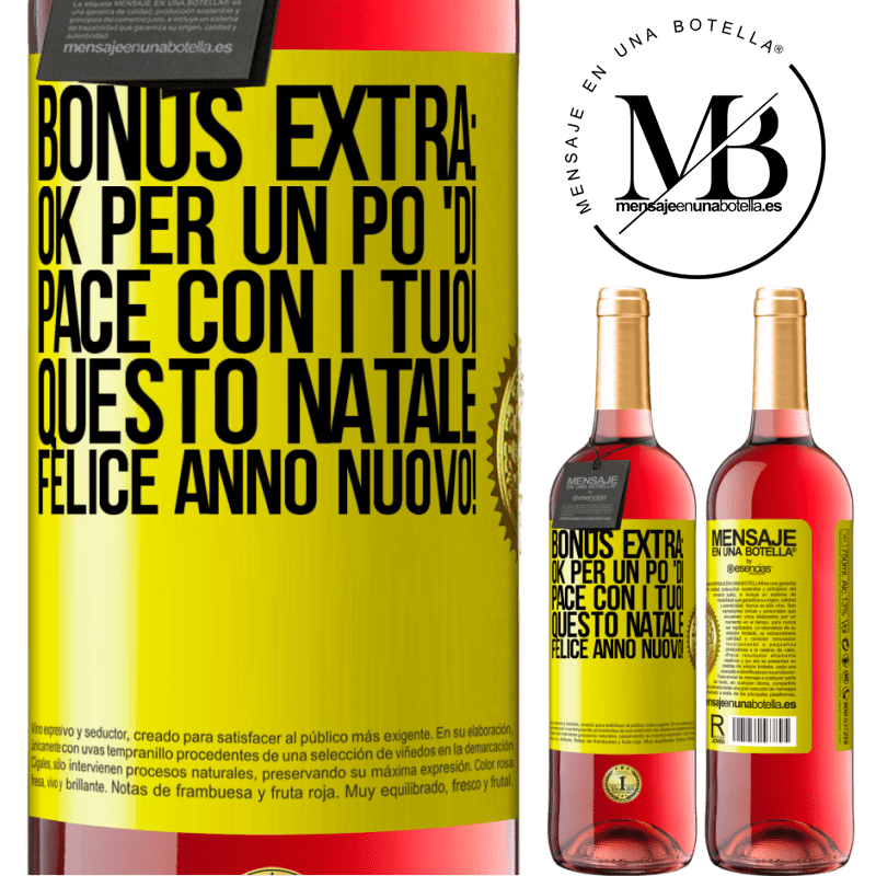 29,95 € Spedizione Gratuita | Vino rosato Edizione ROSÉ Bonus extra: Ok per un po 'di pace con i tuoi questo Natale. Felice anno nuovo! Etichetta Gialla. Etichetta personalizzabile Vino giovane Raccogliere 2024 Tempranillo