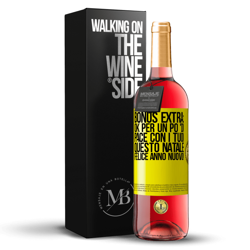29,95 € Spedizione Gratuita | Vino rosato Edizione ROSÉ Bonus extra: Ok per un po 'di pace con i tuoi questo Natale. Felice anno nuovo! Etichetta Gialla. Etichetta personalizzabile Vino giovane Raccogliere 2025 Tempranillo