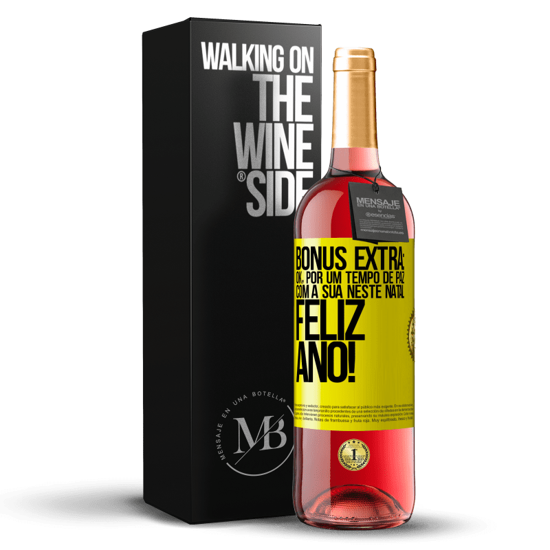 29,95 € Envio grátis | Vinho rosé Edição ROSÉ Bônus Extra: Ok, por um tempo de paz com a sua neste Natal. Feliz Ano! Etiqueta Amarela. Etiqueta personalizável Vinho jovem Colheita 2025 Tempranillo