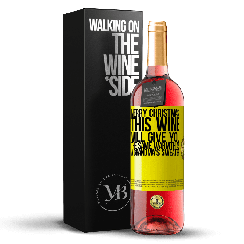 29,95 € Free Shipping | Rosé Wine ROSÉ Edition Merry Christmas! This wine will give you the same warmth as a grandma's sweater Yellow Label. Customizable label Young wine Harvest 2022 Tempranillo