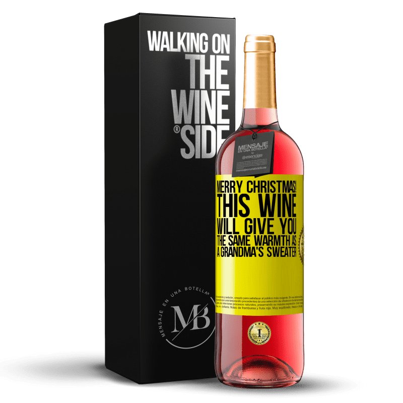 29,95 € Free Shipping | Rosé Wine ROSÉ Edition Merry Christmas! This wine will give you the same warmth as a grandma's sweater Yellow Label. Customizable label Young wine Harvest 2023 Tempranillo