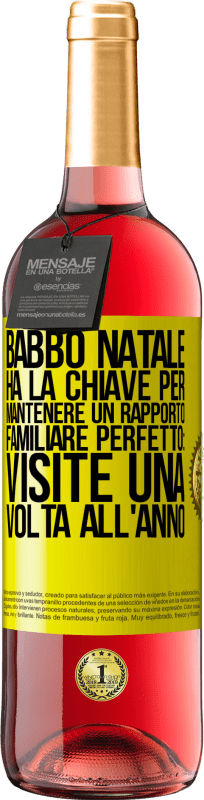 29,95 € | Vino rosato Edizione ROSÉ Babbo Natale ha la chiave per mantenere un rapporto familiare perfetto: visite una volta all'anno Etichetta Gialla. Etichetta personalizzabile Vino giovane Raccogliere 2024 Tempranillo