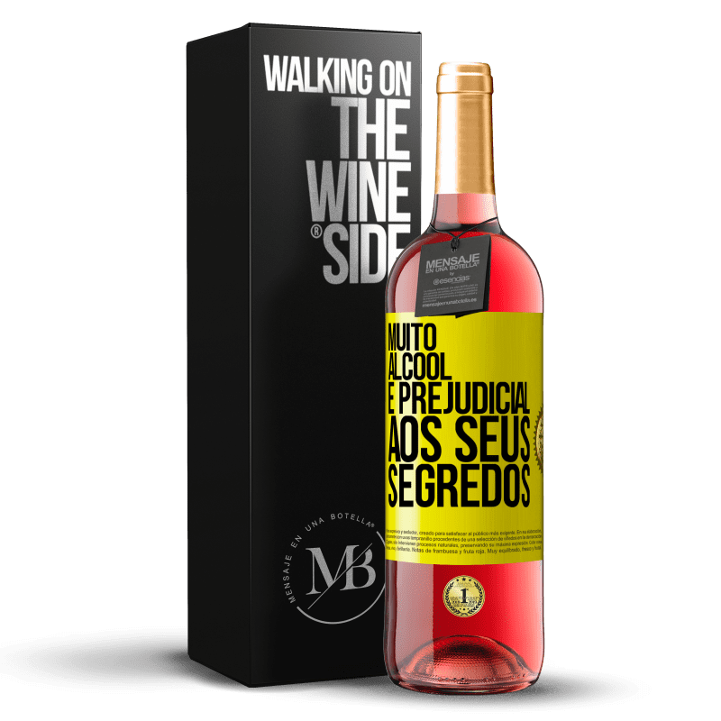 29,95 € Envio grátis | Vinho rosé Edição ROSÉ Muito álcool é prejudicial aos seus segredos Etiqueta Amarela. Etiqueta personalizável Vinho jovem Colheita 2025 Tempranillo