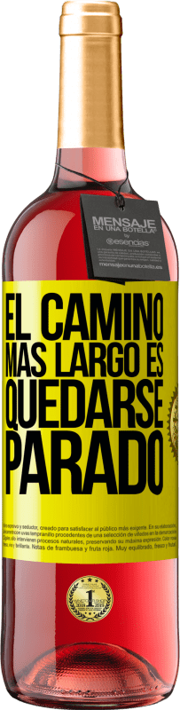 29,95 € | Vino Rosado Edición ROSÉ El camino más largo es quedarse parado Etiqueta Amarilla. Etiqueta personalizable Vino joven Cosecha 2025 Tempranillo