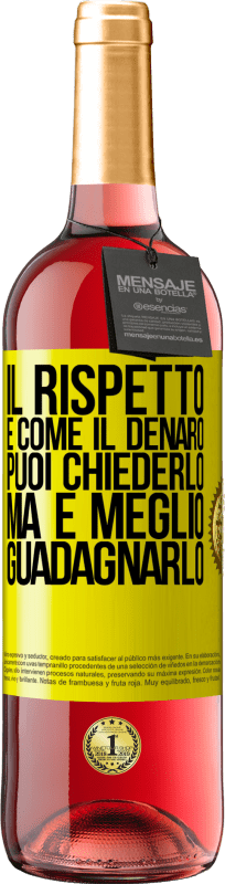 «Il rispetto è come il denaro. Puoi chiederlo, ma è meglio guadagnarlo» Edizione ROSÉ