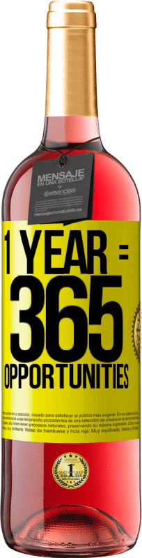 29,95 € | Rosé Wine ROSÉ Edition 1 year 365 opportunities Yellow Label. Customizable label Young wine Harvest 2023 Tempranillo
