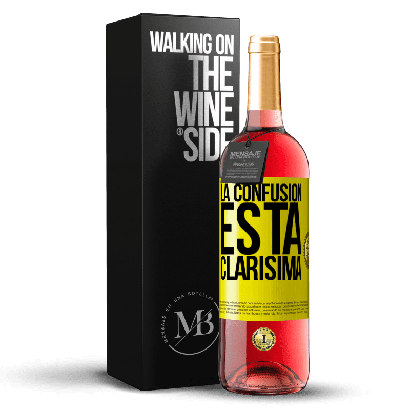 29,95 € Envío gratis | Vino Rosado Edición ROSÉ La confusión esta clarísima Etiqueta Amarilla. Etiqueta personalizable Vino joven Cosecha 2024 Tempranillo