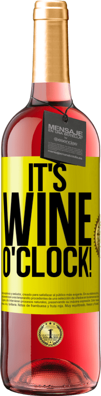29,95 € 免费送货 | 桃红葡萄酒 ROSÉ版 It's wine o'clock! 黄色标签. 可自定义的标签 青年酒 收成 2023 Tempranillo