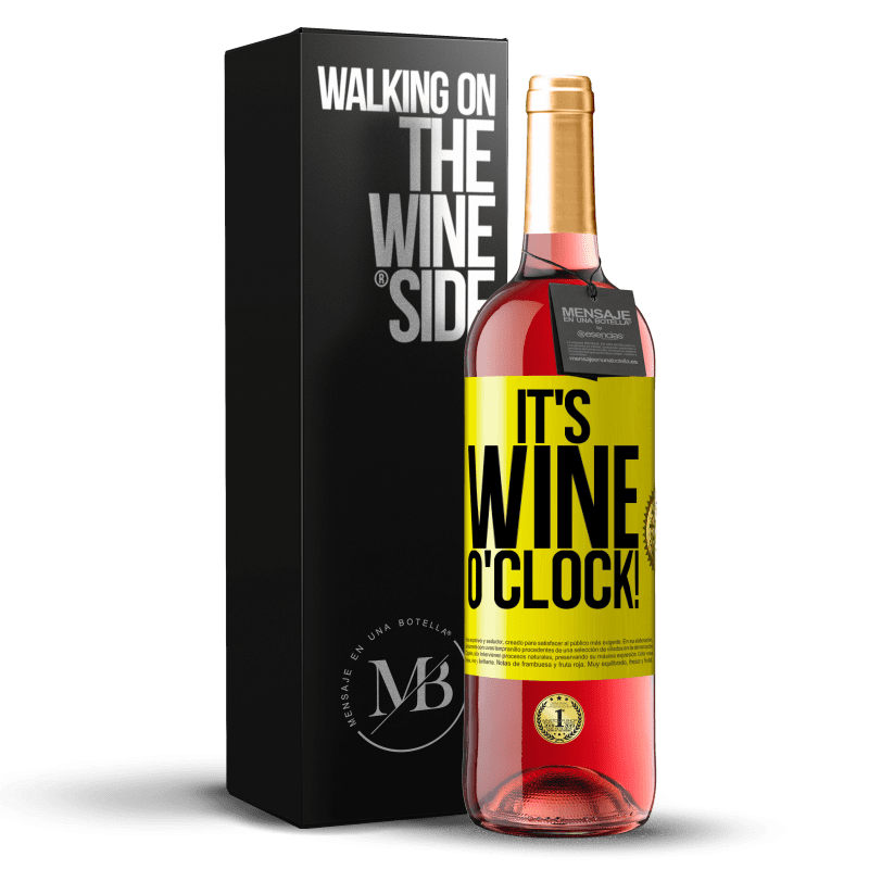 29,95 € Free Shipping | Rosé Wine ROSÉ Edition It's wine o'clock! Yellow Label. Customizable label Young wine Harvest 2023 Tempranillo