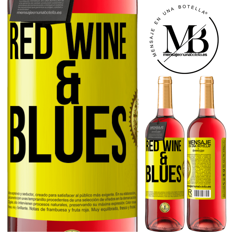 29,95 € Free Shipping | Rosé Wine ROSÉ Edition Red wine & Blues Yellow Label. Customizable label Young wine Harvest 2021 Tempranillo