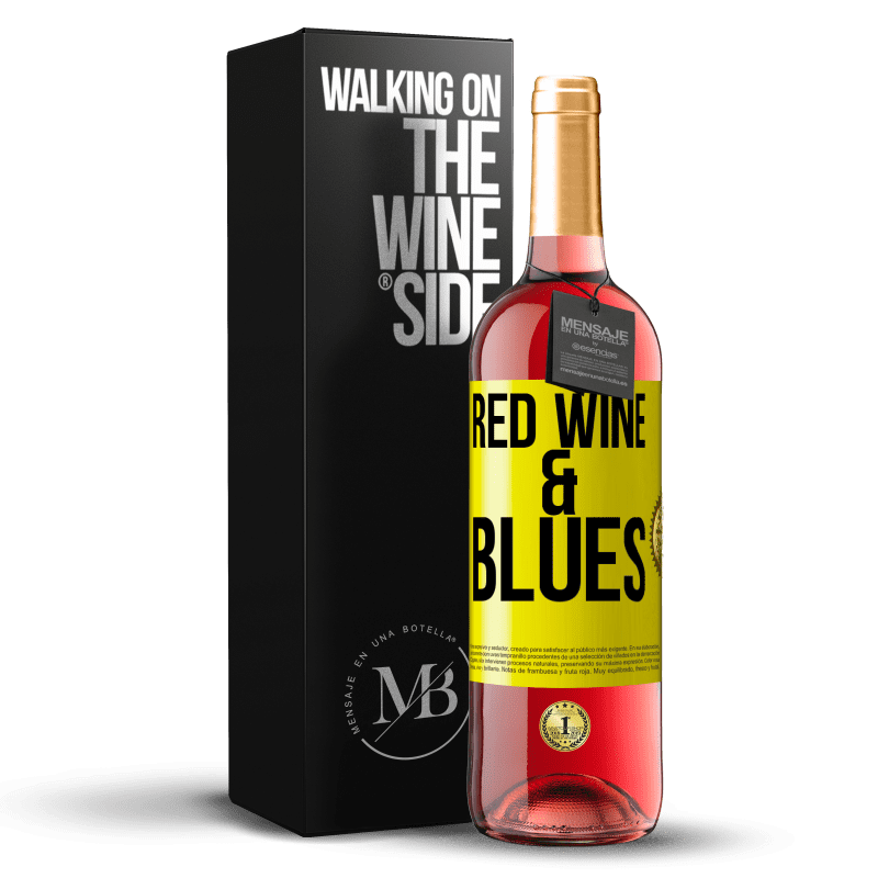 29,95 € 免费送货 | 桃红葡萄酒 ROSÉ版 Red wine & Blues 黄色标签. 可自定义的标签 青年酒 收成 2024 Tempranillo