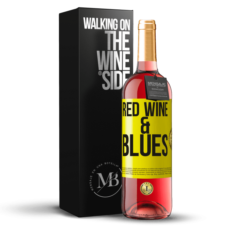 29,95 € Kostenloser Versand | Roséwein ROSÉ Ausgabe Red wine & Blues Gelbes Etikett. Anpassbares Etikett Junger Wein Ernte 2024 Tempranillo