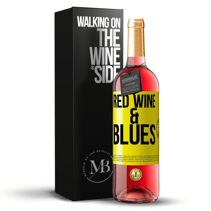29,95 € Spedizione Gratuita | Vino rosato Edizione ROSÉ Red wine & Blues Etichetta Gialla. Etichetta personalizzabile Vino giovane Raccogliere 2023 Tempranillo