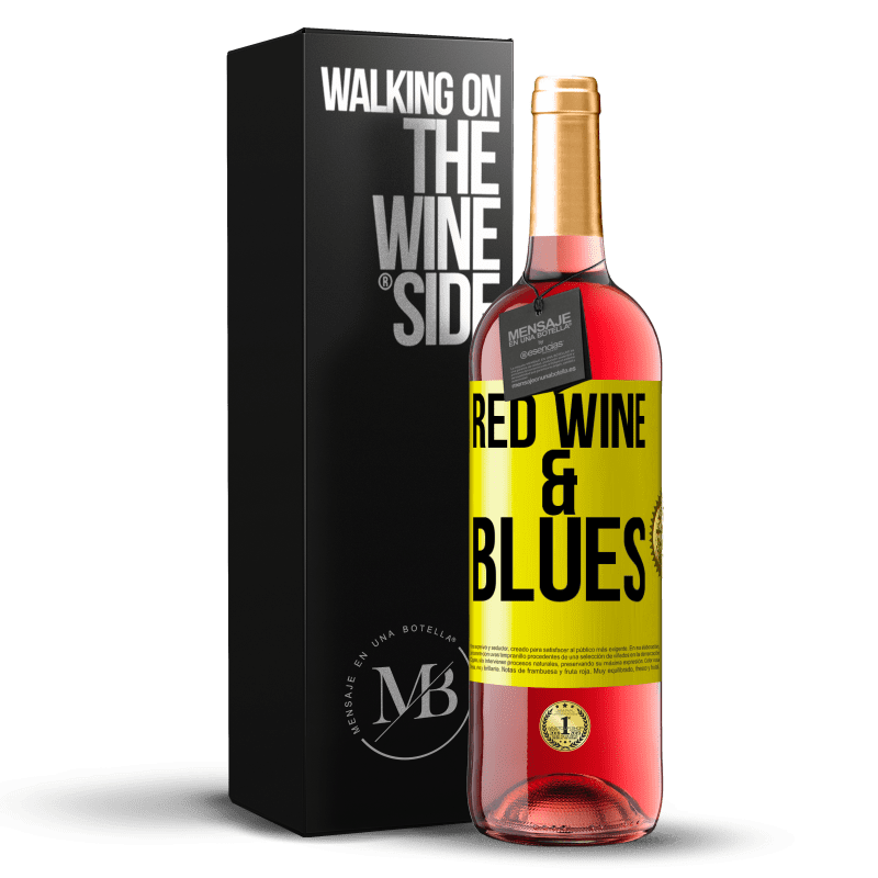 29,95 € Spedizione Gratuita | Vino rosato Edizione ROSÉ Red wine & Blues Etichetta Gialla. Etichetta personalizzabile Vino giovane Raccogliere 2024 Tempranillo