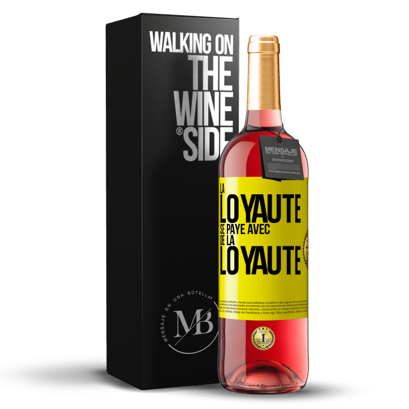 29,95 € Envoi gratuit | Vin rosé Édition ROSÉ La loyauté se paye avec de la loyauté Étiquette Jaune. Étiquette personnalisable Vin jeune Récolte 2023 Tempranillo