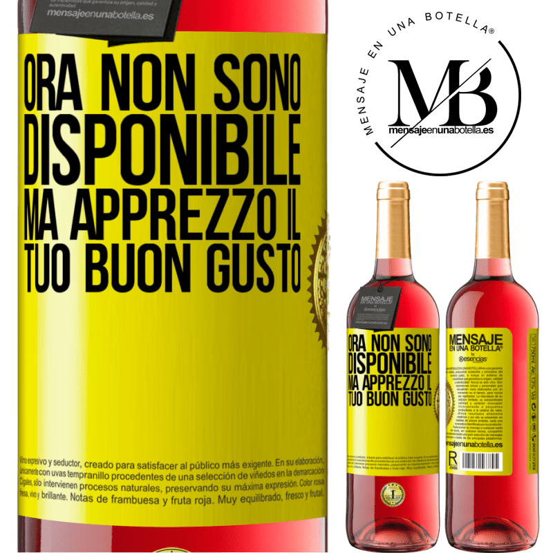 29,95 € Spedizione Gratuita | Vino rosato Edizione ROSÉ Ora non sono disponibile, ma apprezzo il tuo buon gusto Etichetta Gialla. Etichetta personalizzabile Vino giovane Raccogliere 2024 Tempranillo