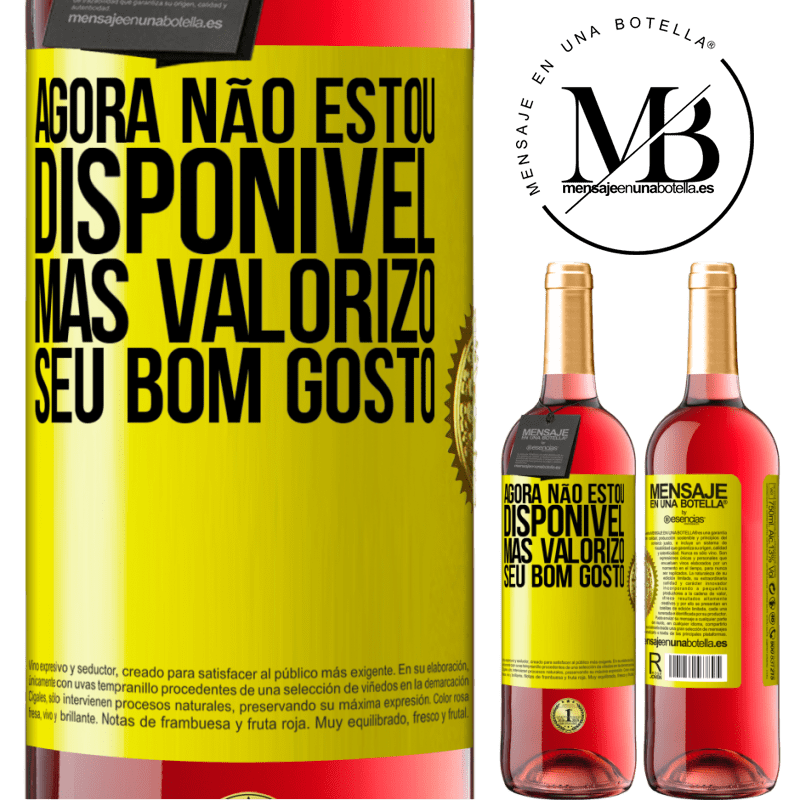 29,95 € Envio grátis | Vinho rosé Edição ROSÉ Agora não estou disponível, mas valorizo seu bom gosto Etiqueta Amarela. Etiqueta personalizável Vinho jovem Colheita 2024 Tempranillo