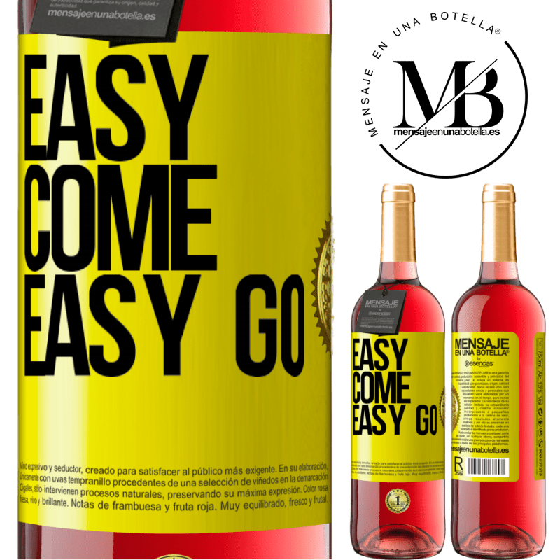 24,95 € Envoi gratuit | Vin rosé Édition ROSÉ Easy come, easy go Étiquette Jaune. Étiquette personnalisable Vin jeune Récolte 2021 Tempranillo