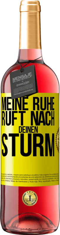 29,95 € | Roséwein ROSÉ Ausgabe Meine Ruhe ruft nach deinen Sturm Gelbes Etikett. Anpassbares Etikett Junger Wein Ernte 2024 Tempranillo