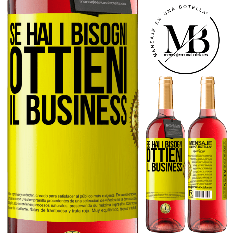 29,95 € Spedizione Gratuita | Vino rosato Edizione ROSÉ Se hai i bisogni, ottieni il business Etichetta Gialla. Etichetta personalizzabile Vino giovane Raccogliere 2024 Tempranillo