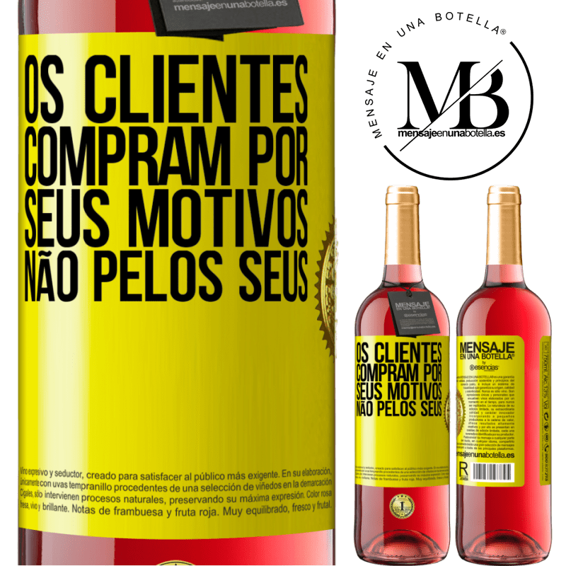 29,95 € Envio grátis | Vinho rosé Edição ROSÉ Os clientes compram por seus motivos, não pelos seus Etiqueta Amarela. Etiqueta personalizável Vinho jovem Colheita 2023 Tempranillo