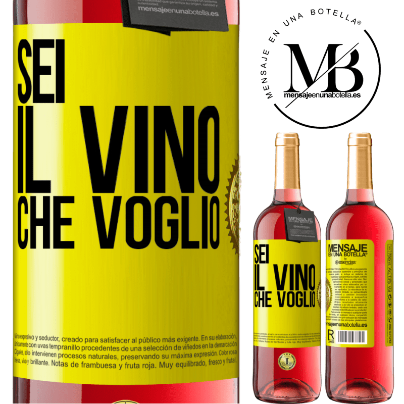 29,95 € Spedizione Gratuita | Vino rosato Edizione ROSÉ Sei il vino che voglio Etichetta Gialla. Etichetta personalizzabile Vino giovane Raccogliere 2023 Tempranillo