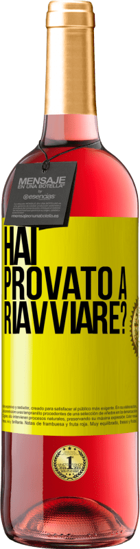 29,95 € Spedizione Gratuita | Vino rosato Edizione ROSÉ hai provato a riavviare? Etichetta Gialla. Etichetta personalizzabile Vino giovane Raccogliere 2025 Tempranillo