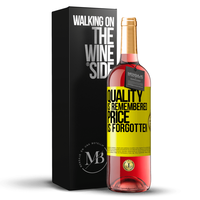 29,95 € Free Shipping | Rosé Wine ROSÉ Edition Quality is remembered, price is forgotten Yellow Label. Customizable label Young wine Harvest 2023 Tempranillo