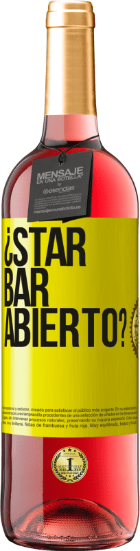 29,95 € | Vino Rosado Edición ROSÉ ¿STAR BAR abierto? Etiqueta Amarilla. Etiqueta personalizable Vino joven Cosecha 2024 Tempranillo