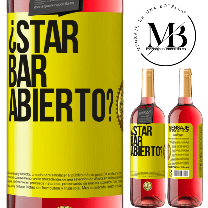 29,95 € Бесплатная доставка | Розовое вино Издание ROSÉ ¿STAR BAR abierto? Желтая этикетка. Настраиваемая этикетка Молодое вино Урожай 2022 Tempranillo