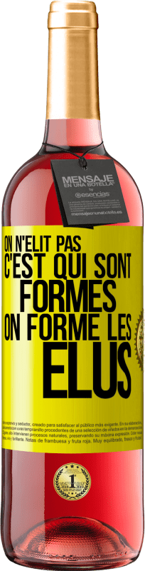 29,95 € Envoi gratuit | Vin rosé Édition ROSÉ On n'élit pas c'est qui sont formés, on forme les élus Étiquette Jaune. Étiquette personnalisable Vin jeune Récolte 2025 Tempranillo