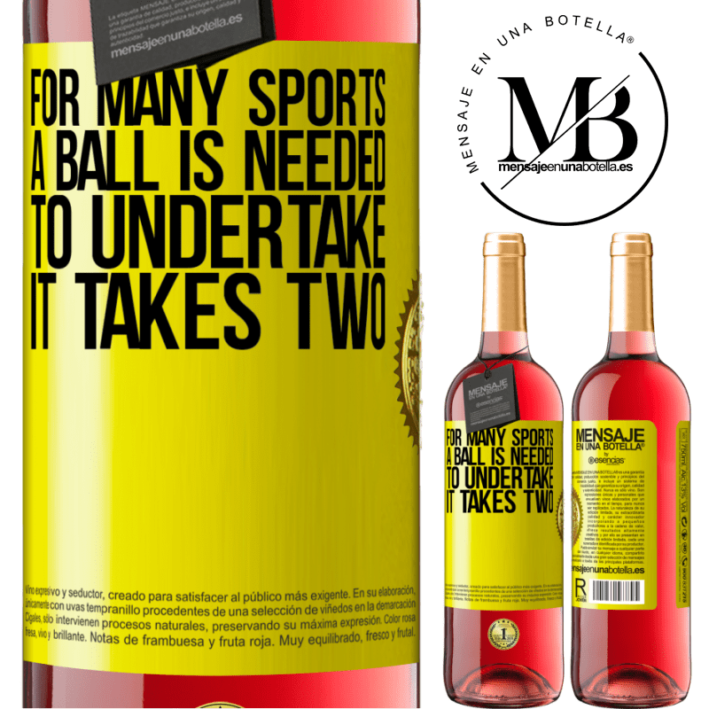 24,95 € Free Shipping | Rosé Wine ROSÉ Edition For many sports a ball is needed. To undertake, it takes two Yellow Label. Customizable label Young wine Harvest 2021 Tempranillo