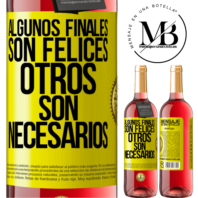 29,95 € Envío gratis | Vino Rosado Edición ROSÉ Algunos finales son felices. Otros son necesarios Etiqueta Amarilla. Etiqueta personalizable Vino joven Cosecha 2024 Tempranillo