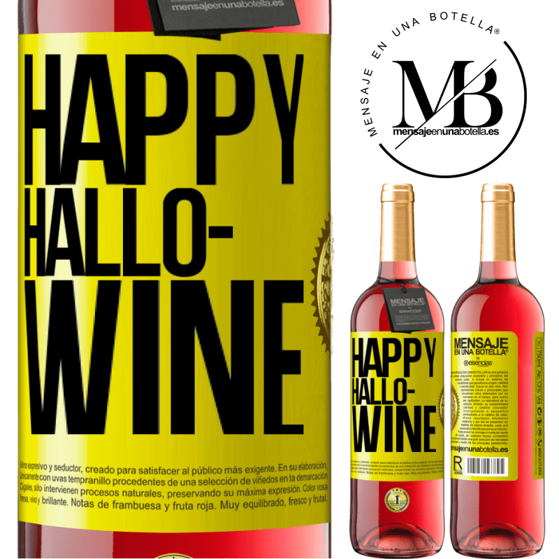 29,95 € Free Shipping | Rosé Wine ROSÉ Edition Happy Hallo-Wine Yellow Label. Customizable label Young wine Harvest 2024 Tempranillo