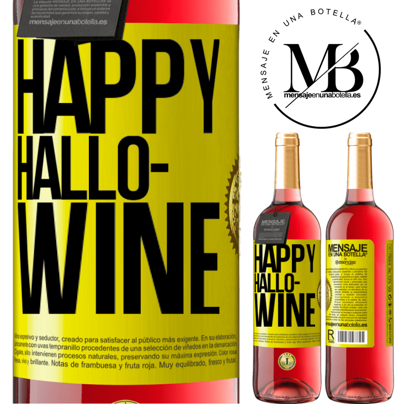 29,95 € Spedizione Gratuita | Vino rosato Edizione ROSÉ Happy Hallo-Wine Etichetta Gialla. Etichetta personalizzabile Vino giovane Raccogliere 2024 Tempranillo