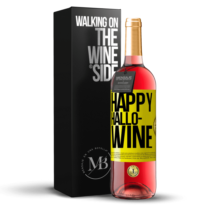 29,95 € Spedizione Gratuita | Vino rosato Edizione ROSÉ Happy Hallo-Wine Etichetta Gialla. Etichetta personalizzabile Vino giovane Raccogliere 2023 Tempranillo
