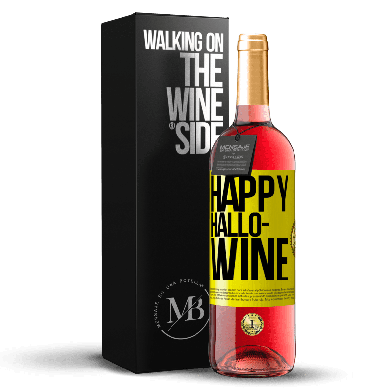 29,95 € Spedizione Gratuita | Vino rosato Edizione ROSÉ Happy Hallo-Wine Etichetta Gialla. Etichetta personalizzabile Vino giovane Raccogliere 2024 Tempranillo