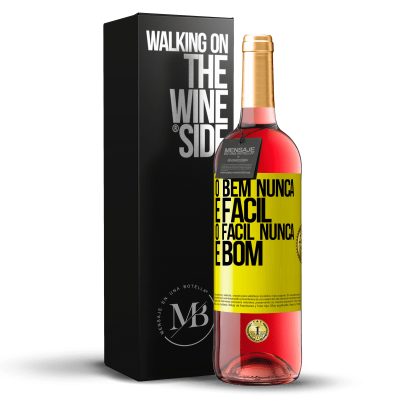 29,95 € Envio grátis | Vinho rosé Edição ROSÉ O bem nunca é fácil. O fácil nunca é bom Etiqueta Amarela. Etiqueta personalizável Vinho jovem Colheita 2025 Tempranillo